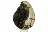 Septarian Dragon Egg Geode - Black Crystals #157896-1